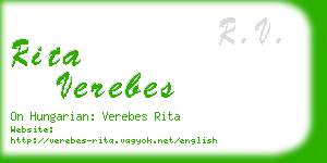 rita verebes business card